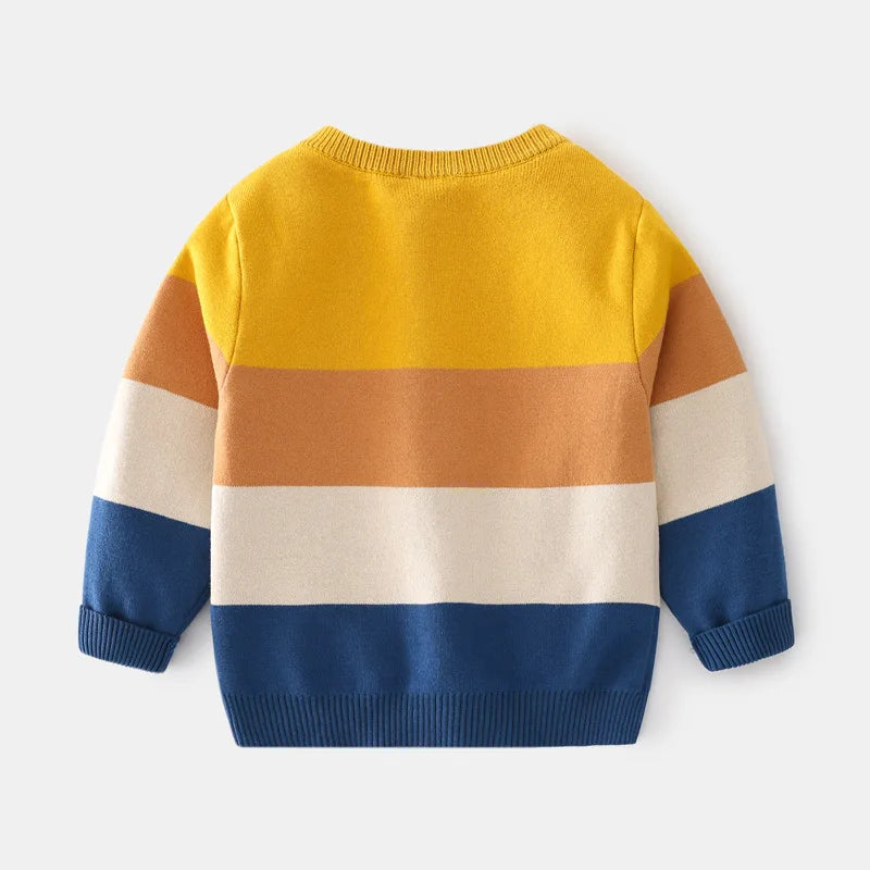 Kids striped cotton pullover with long sleeves and regular fit