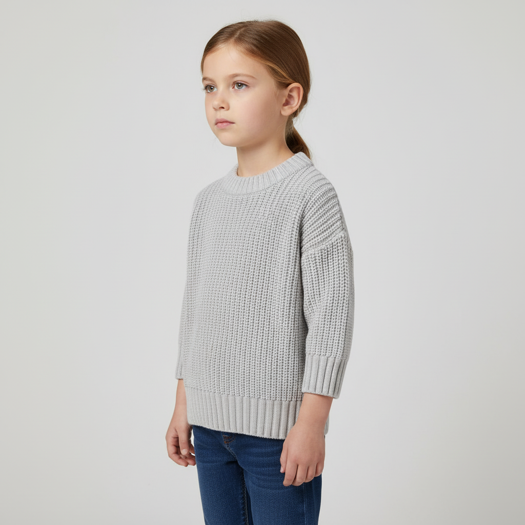 Long sleeve knitted pullover for babies and toddlers