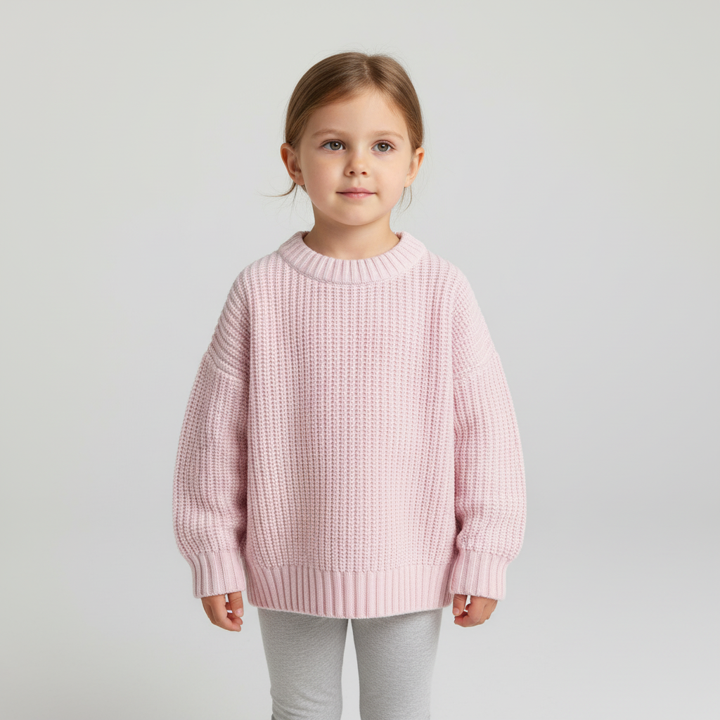 Long sleeve knitted pullover for babies and toddlers