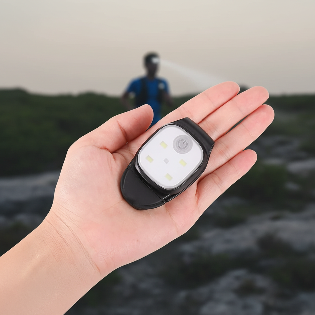 Rechargeable LED clip light with four brightness modes for running safety