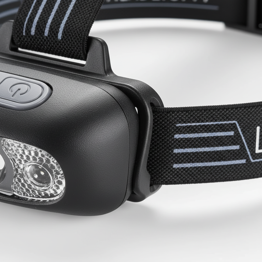 Rechargeable LED headlamp with motion sensor and USB-C charging