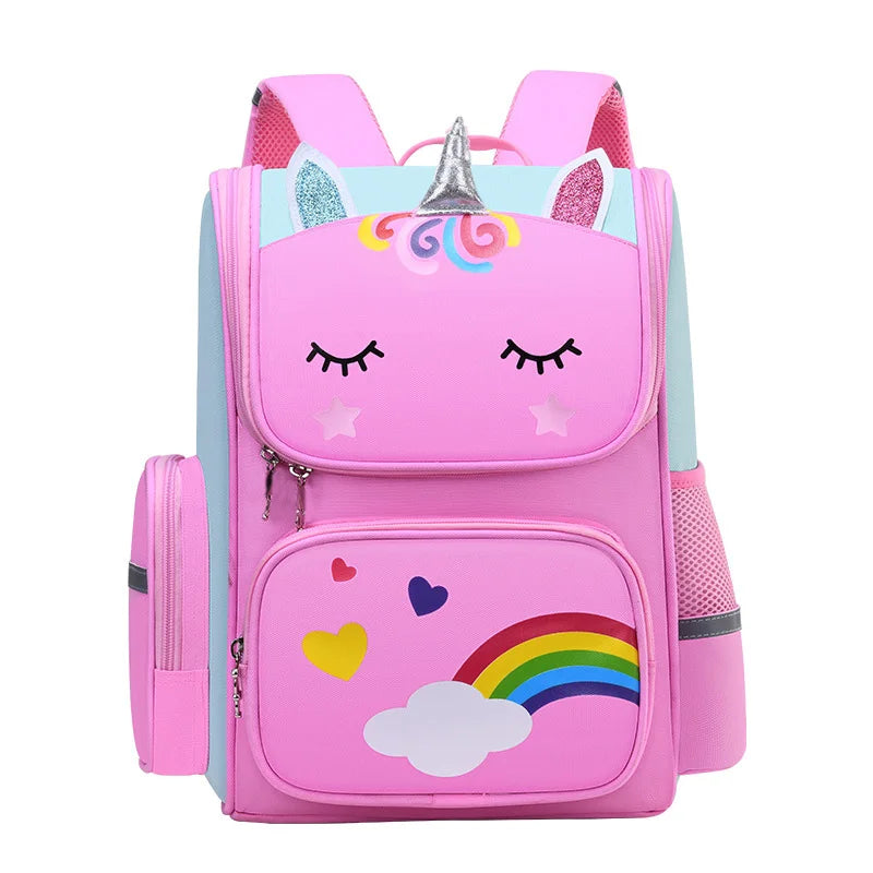 Kids school backpack with unicorn design waterproof padded straps