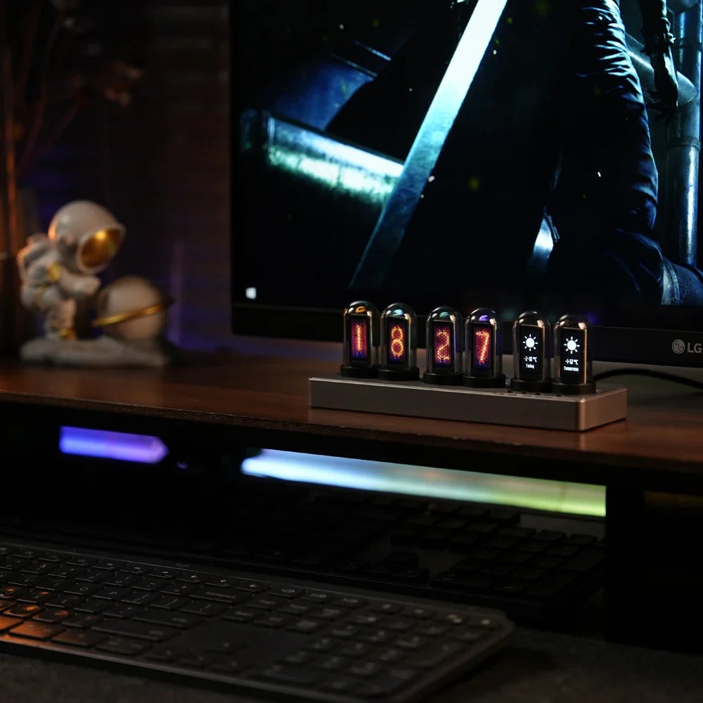 Retro Nixie style alarm clock with WiFi control and RGB mood lighting