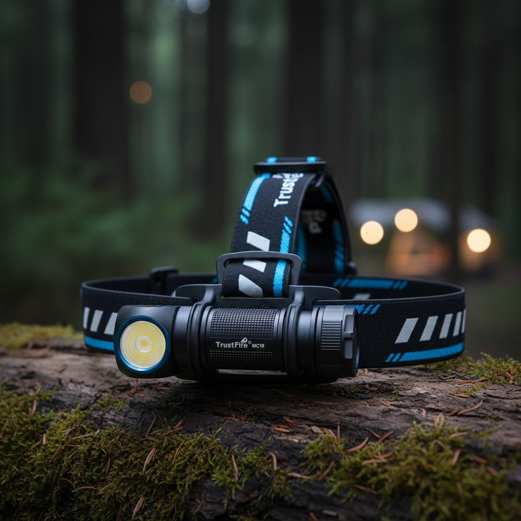 Rechargeable LED headlamp with magnetic mount and adjustable strap