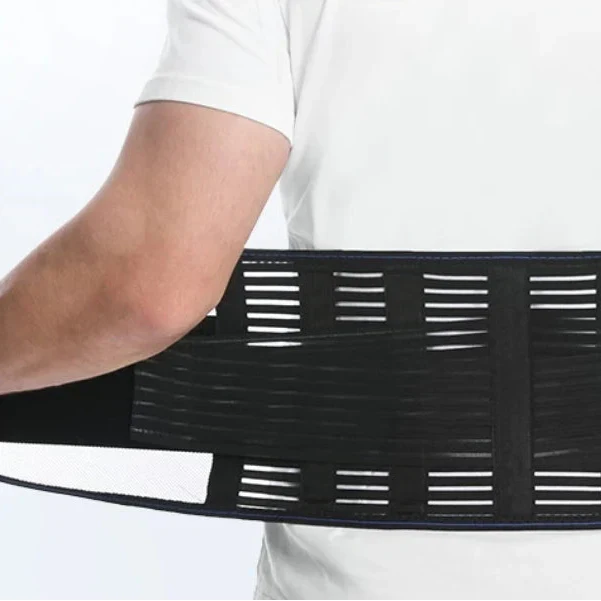Adjustable lower back support belt with breathable lumbar stabilisation