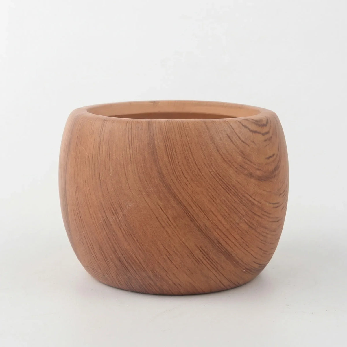 Decorative plant pot with marble and wood-grain finish in Nordic style