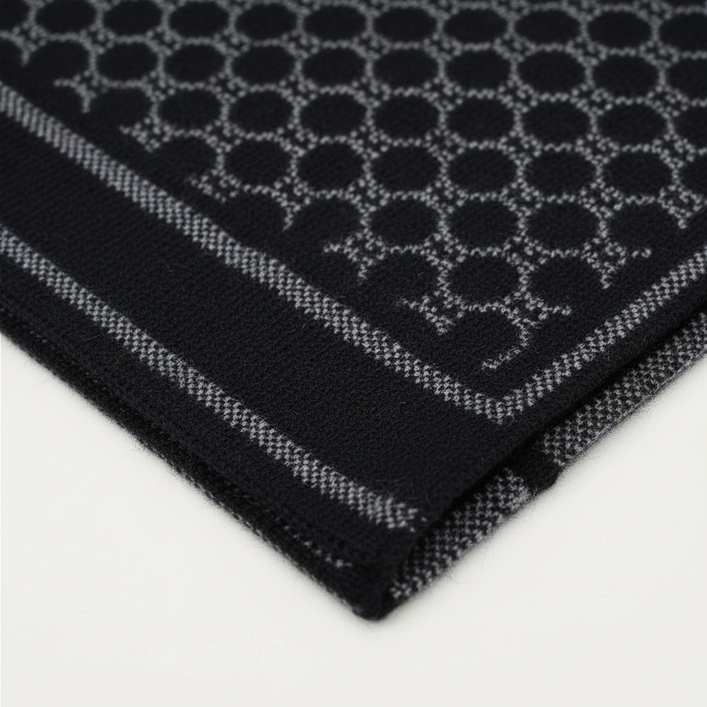Men's woven jacquard scarf with wind-resistant weave