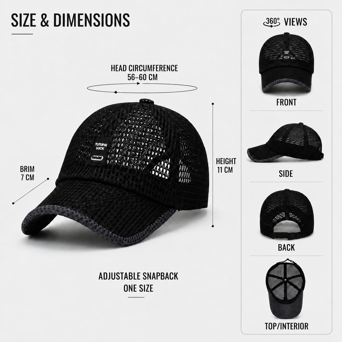 Thrives Outdoor | Meshwick Breathable Mesh Snapback Baseball Cap