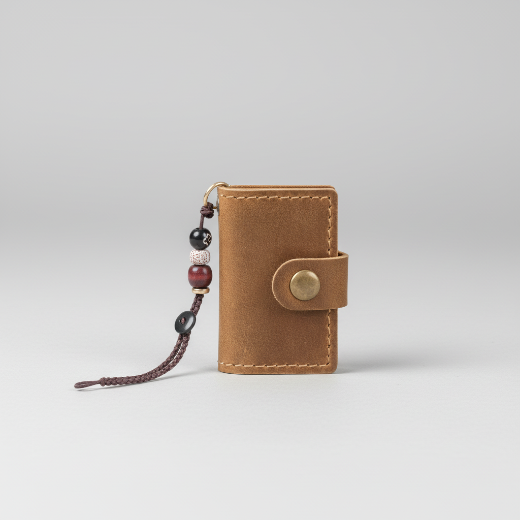 Mini pocket notebook with vintage retro finish and snap closure