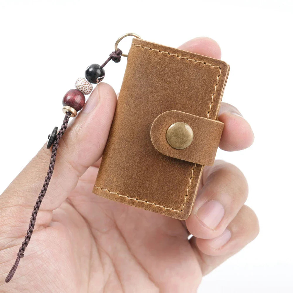 Mini pocket notebook with vintage retro finish and snap closure