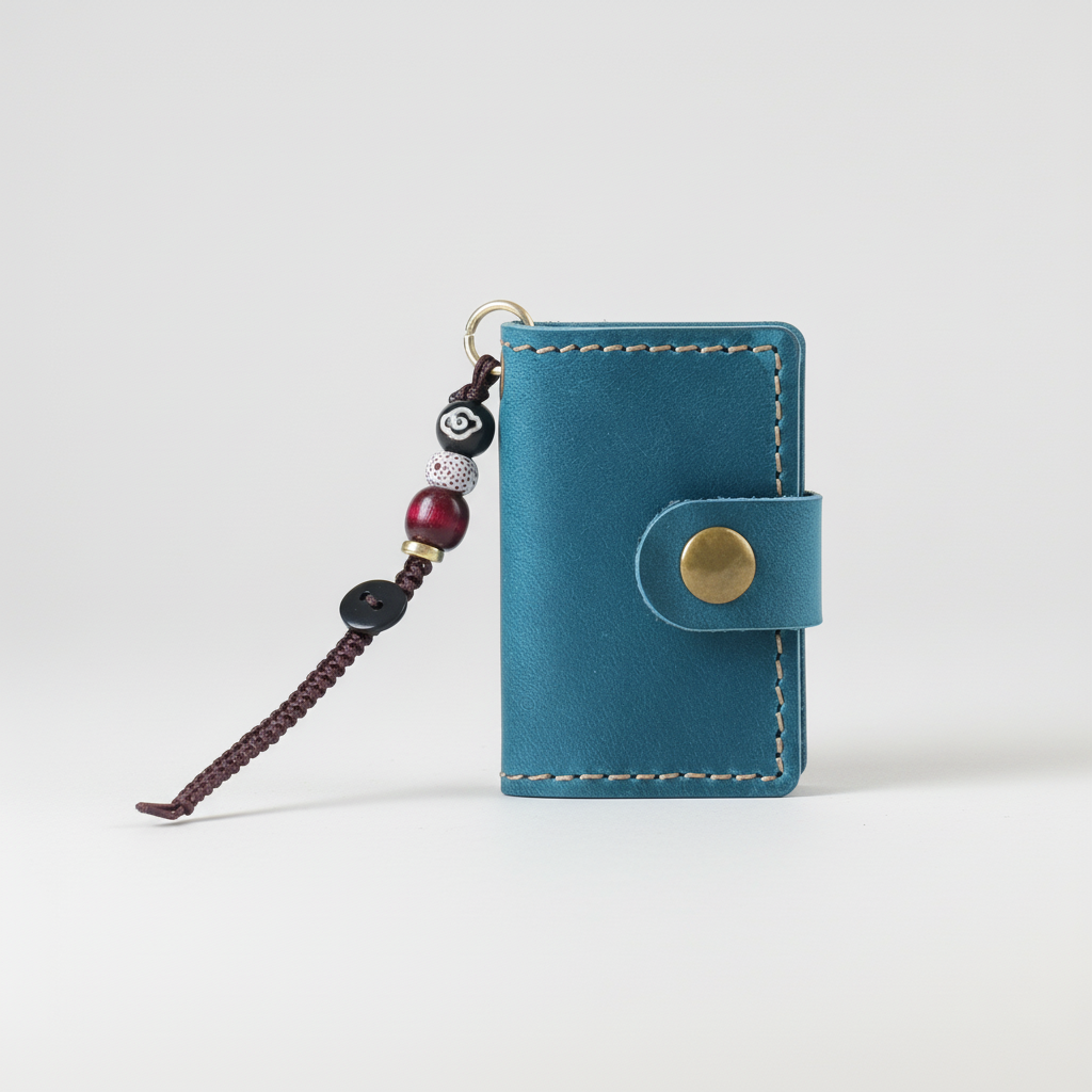 Mini pocket notebook with vintage retro finish and snap closure