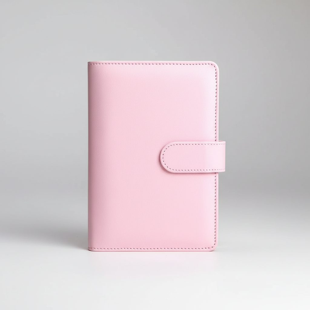 Compact A6 budget binder planner with clear envelope pockets and zip compartments