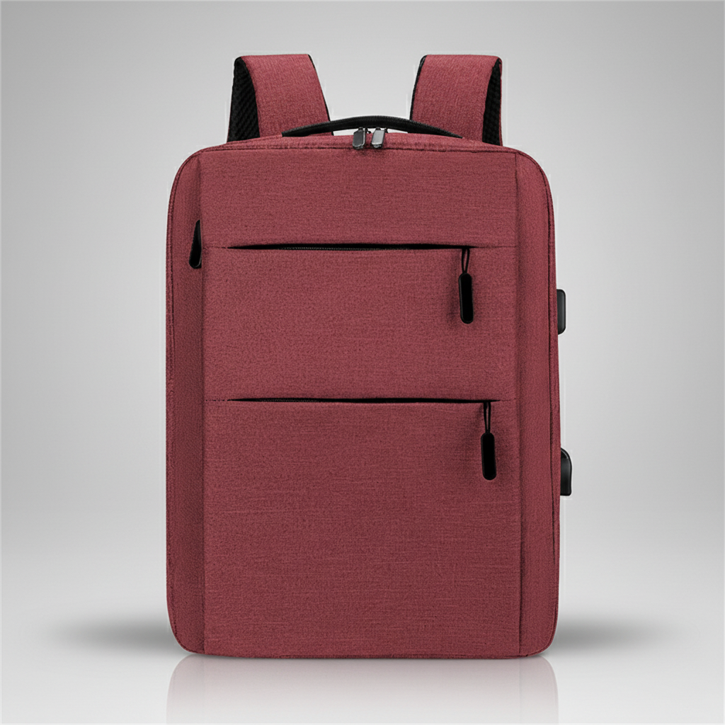 Multi-compartment laptop backpack with padded protection and USB charging port
