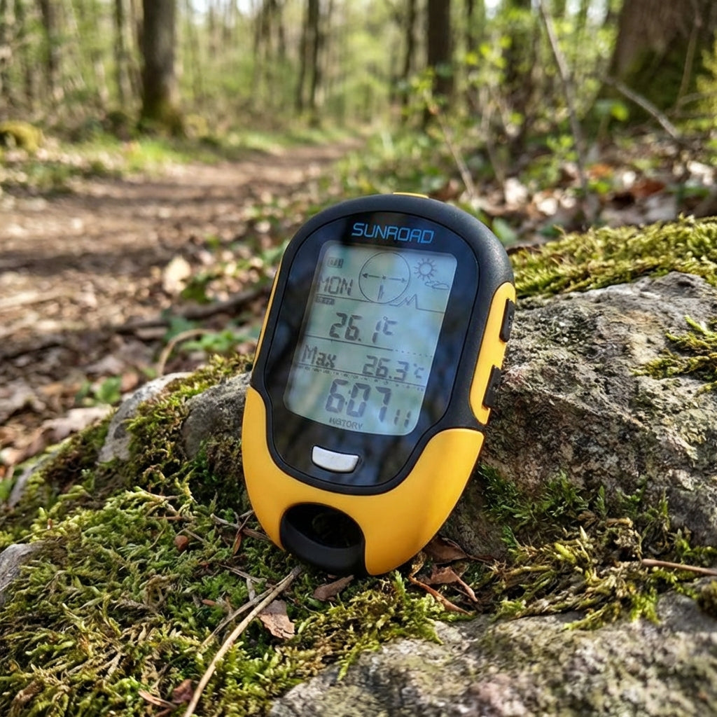 Portable handheld GPS tracker with altimeter and compass