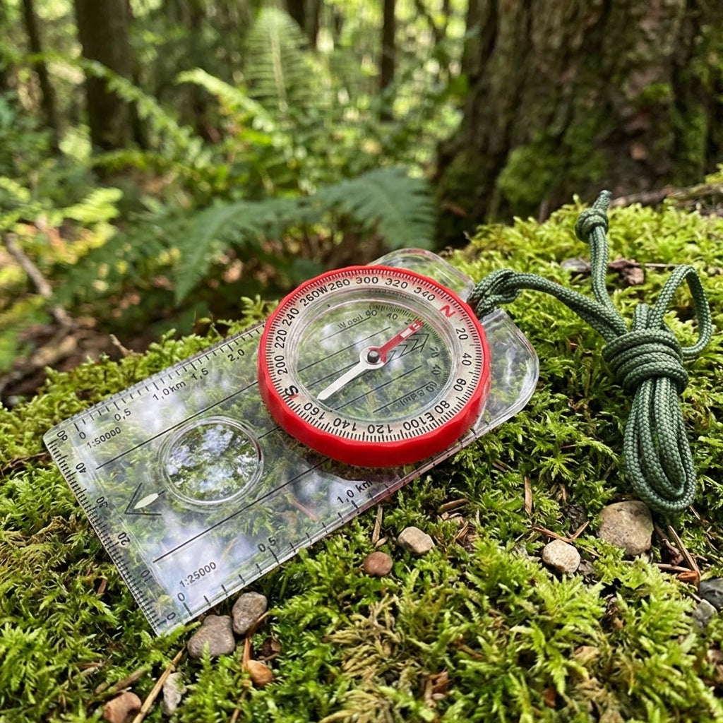 Baseplate field compass with luminous dial and map scales