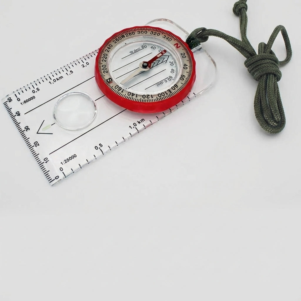 Baseplate field compass with luminous dial and map scales