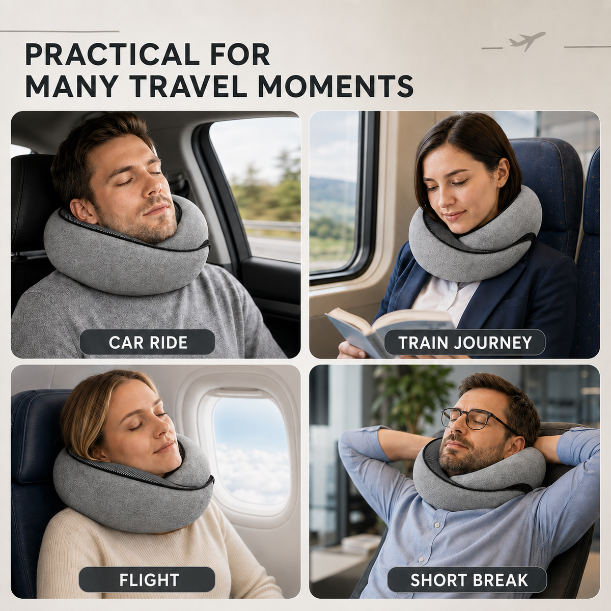 Thrives Outdoor | Neckluxe U Shaped Memory Foam Pillow