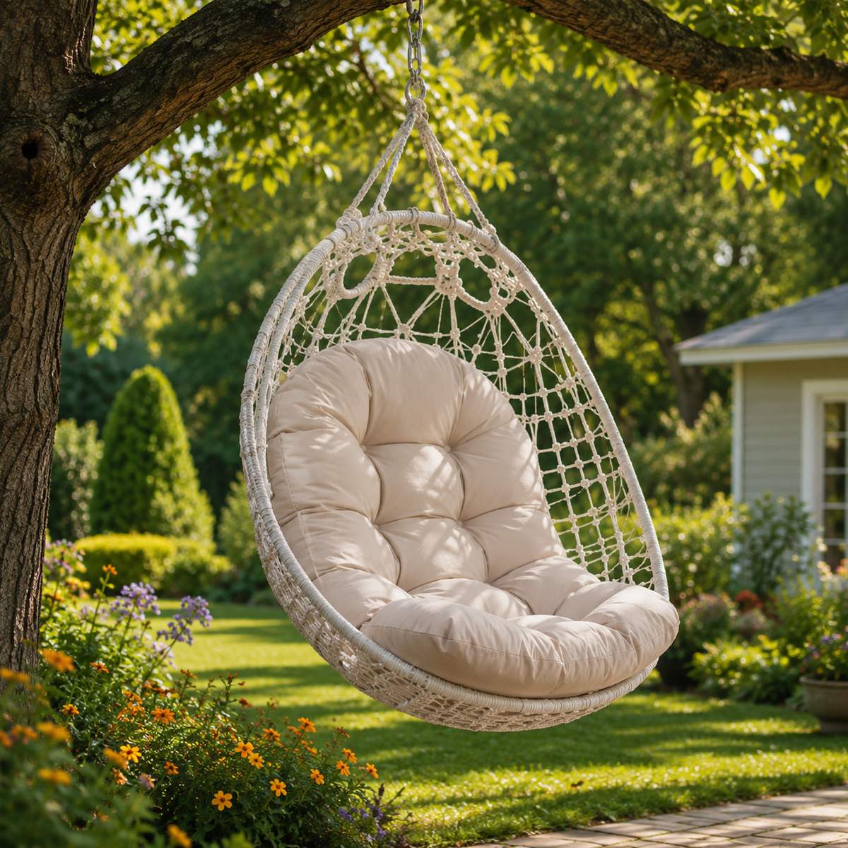 Thrives Outdoor | Nestelle Thick Padded Hanging Chair Cushion