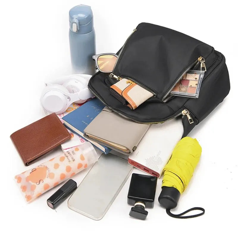 Large backpack Oxford fabric spacious organised compartments waterproof