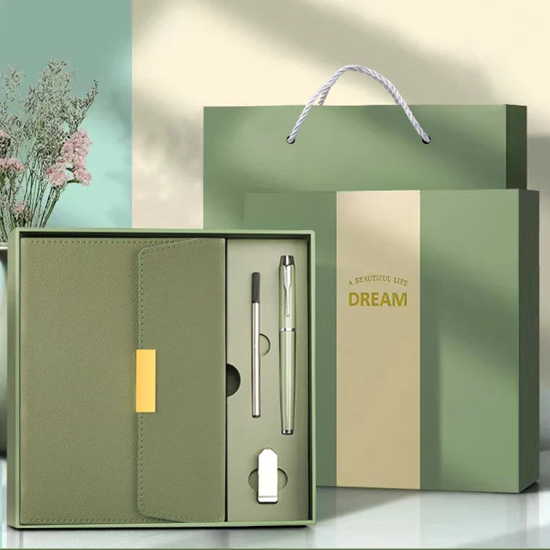 A5 travel notebook with reinforced protective cover and integrated pen holder