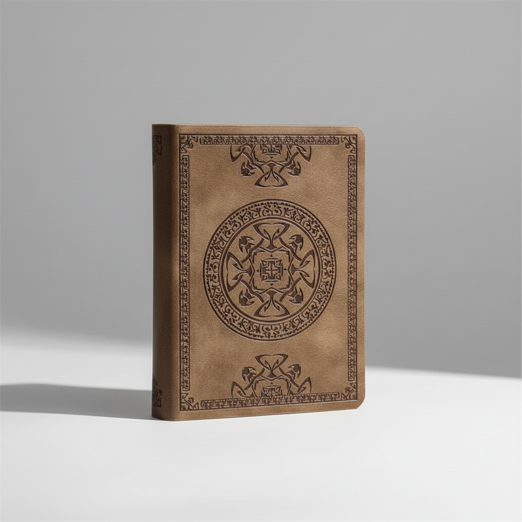 Portable vintage embossed journal with hardcover and smooth writing pages