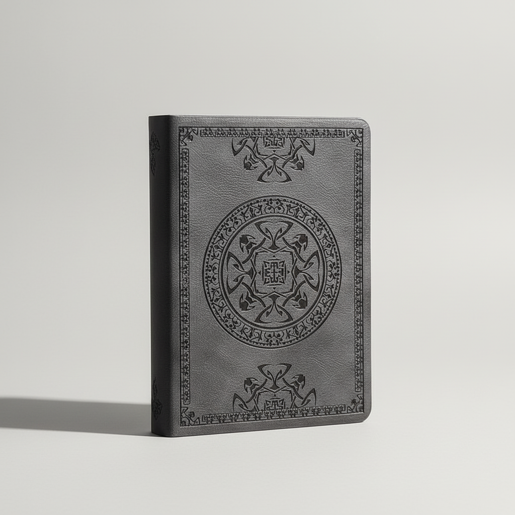 A6 pocket notebook with embossed vintage cover design