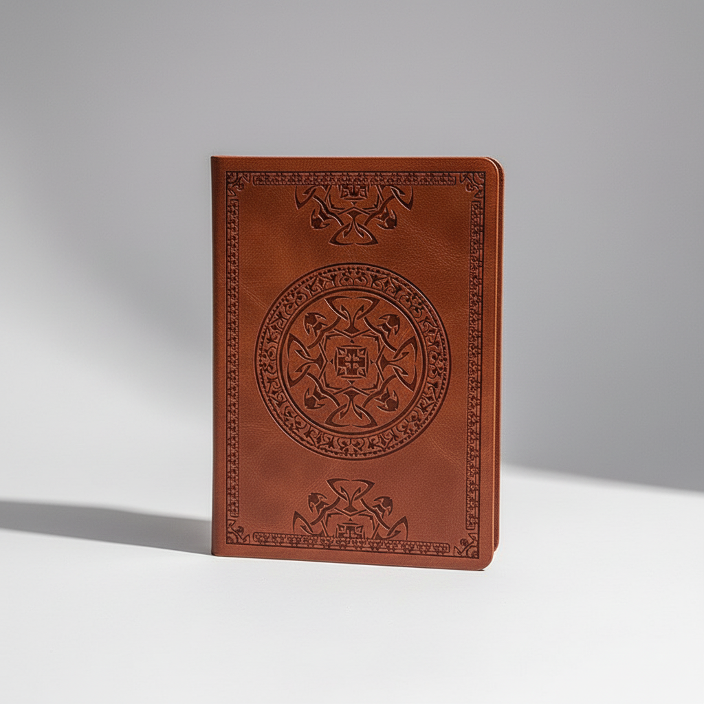 A6 pocket notebook with embossed vintage cover design
