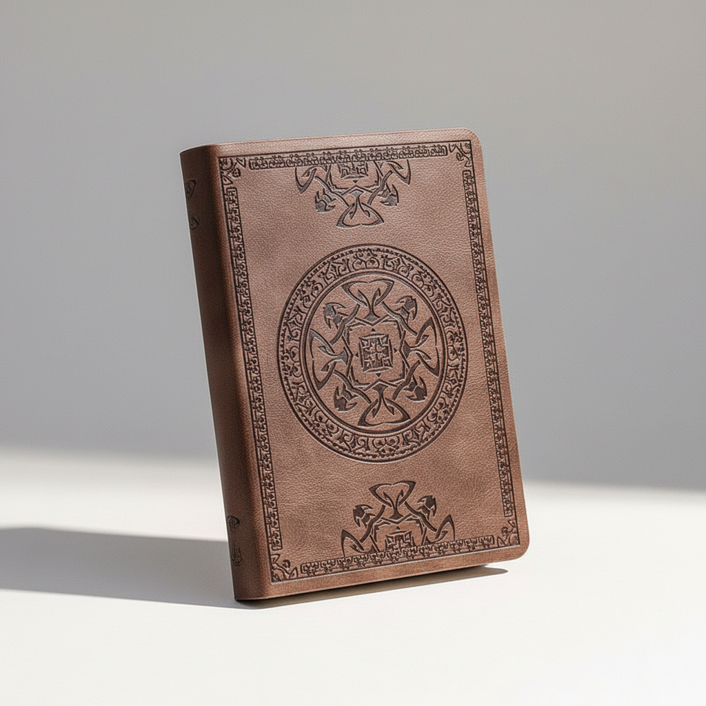 A6 pocket notebook with embossed vintage cover design