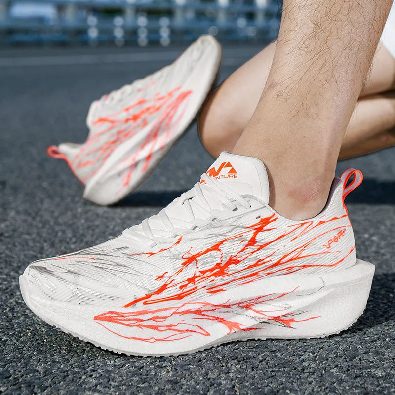 Low profile running trainers with breathable mesh upper and cushioned stability sole