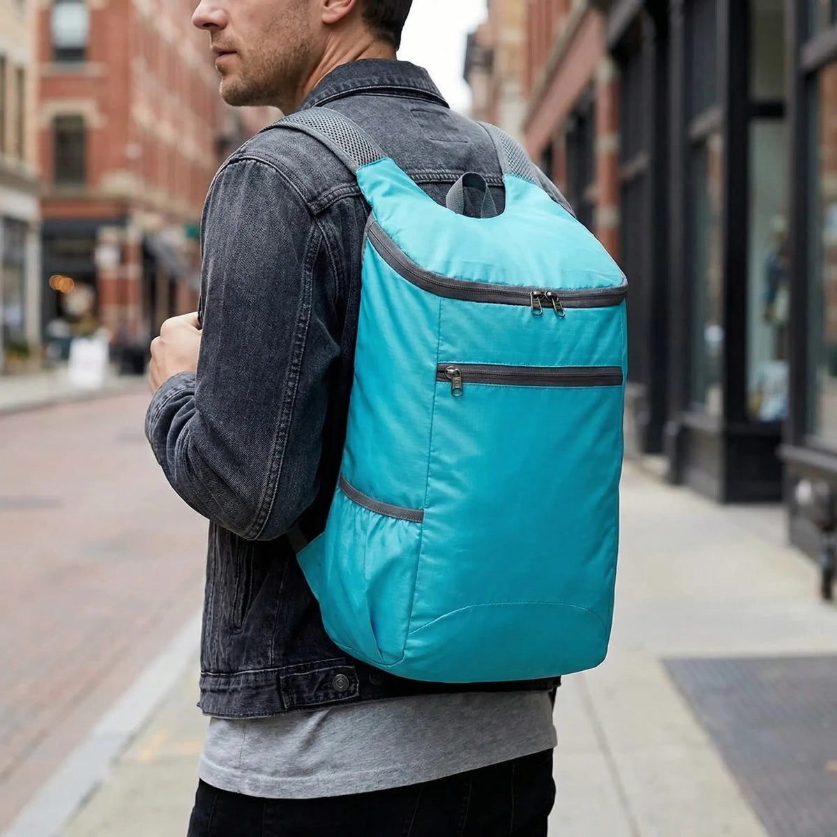 Foldable backpack with large capacity and water-resistant fabric