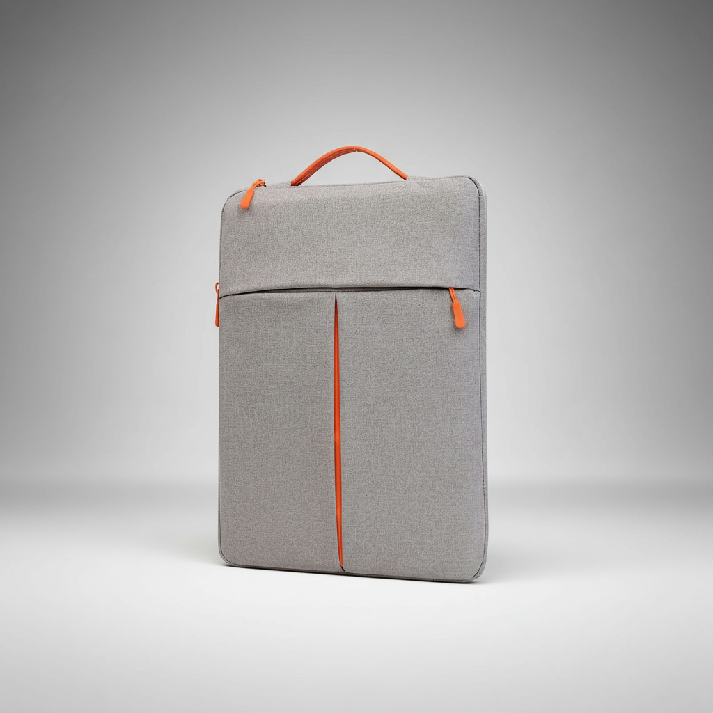 Slim padded laptop sleeve with shockproof protection and front pocket