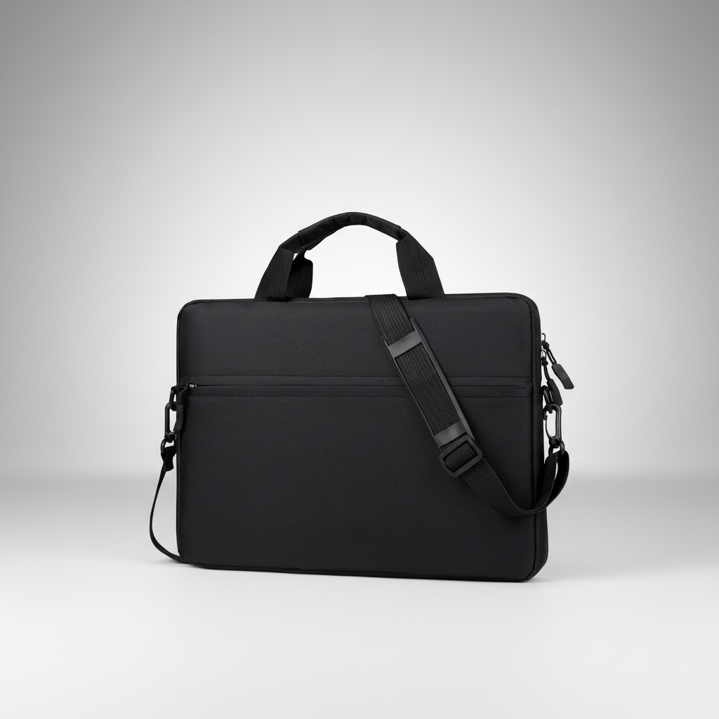 Padded water-resistant laptop sleeve with trolley handle slot