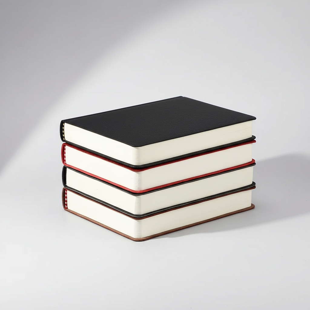 Compact A6 thread bound notebook with 360 pages and mixed lined and blank pages