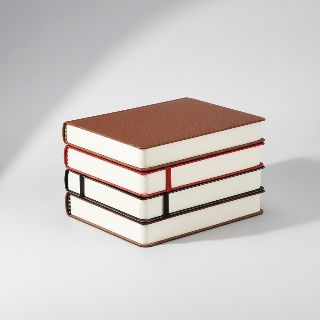 Compact A6 thread bound notebook with 360 pages and mixed lined and blank pages