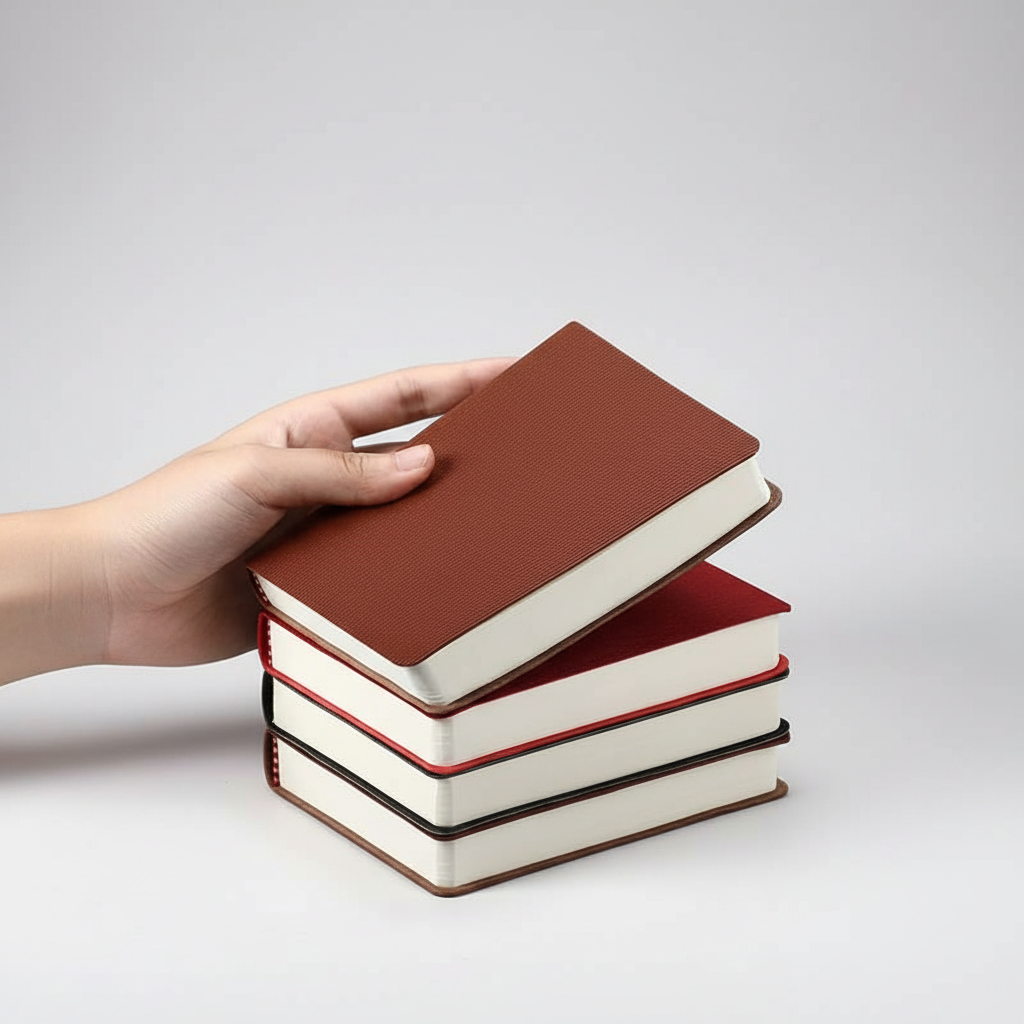 Compact A6 thread bound notebook with 360 pages and mixed lined and blank pages