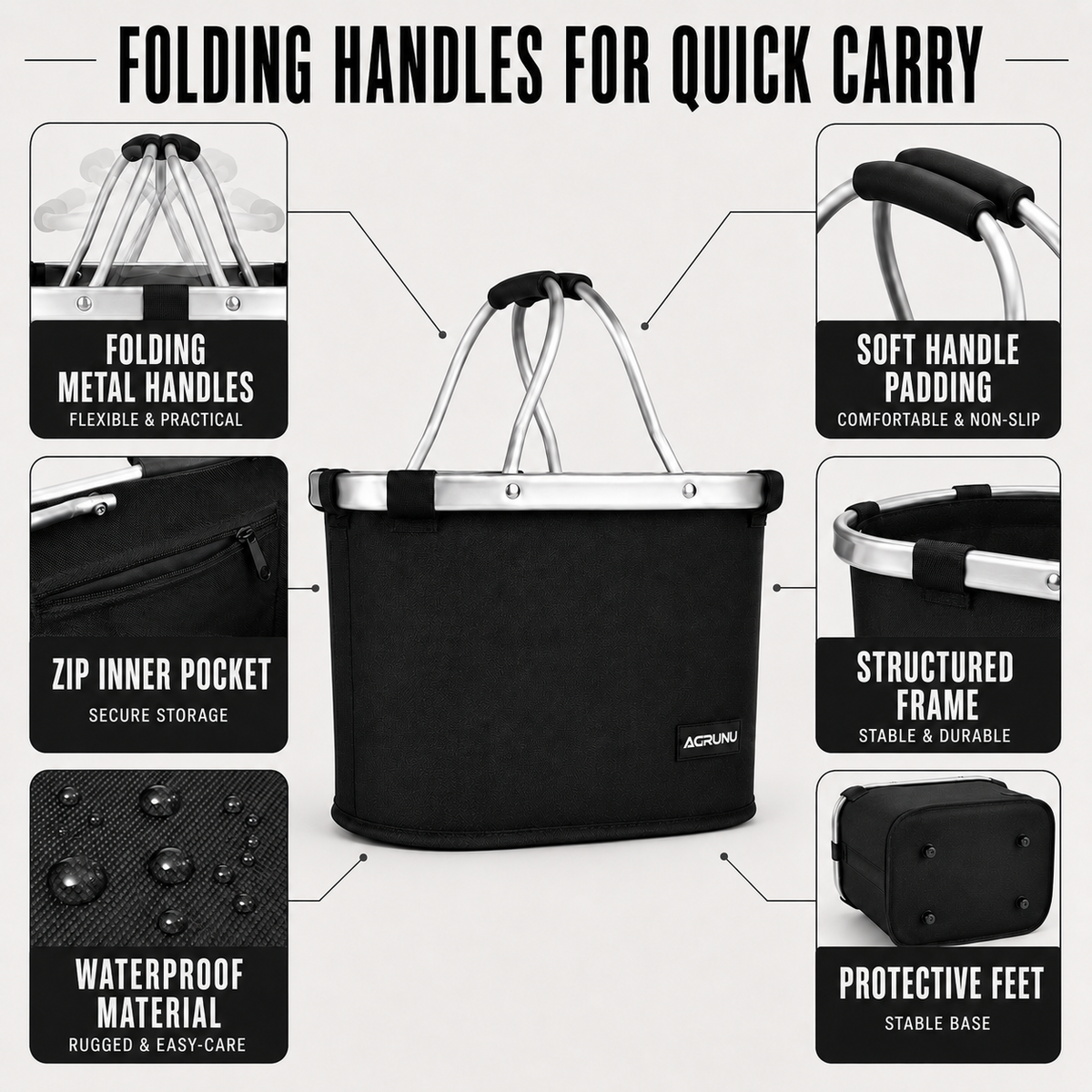 Thrives Outdoor | Pawdler Portable Bicycle Front Basket Carrier