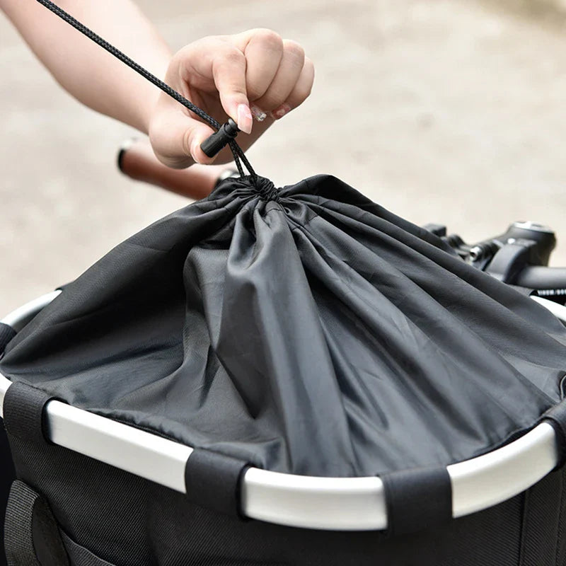 Portable bicycle pet carrier basket with ventilated sides for small dogs and cats
