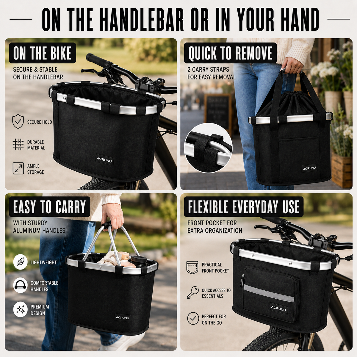Thrives Outdoor | Pawdler Portable Bicycle Front Basket Carrier