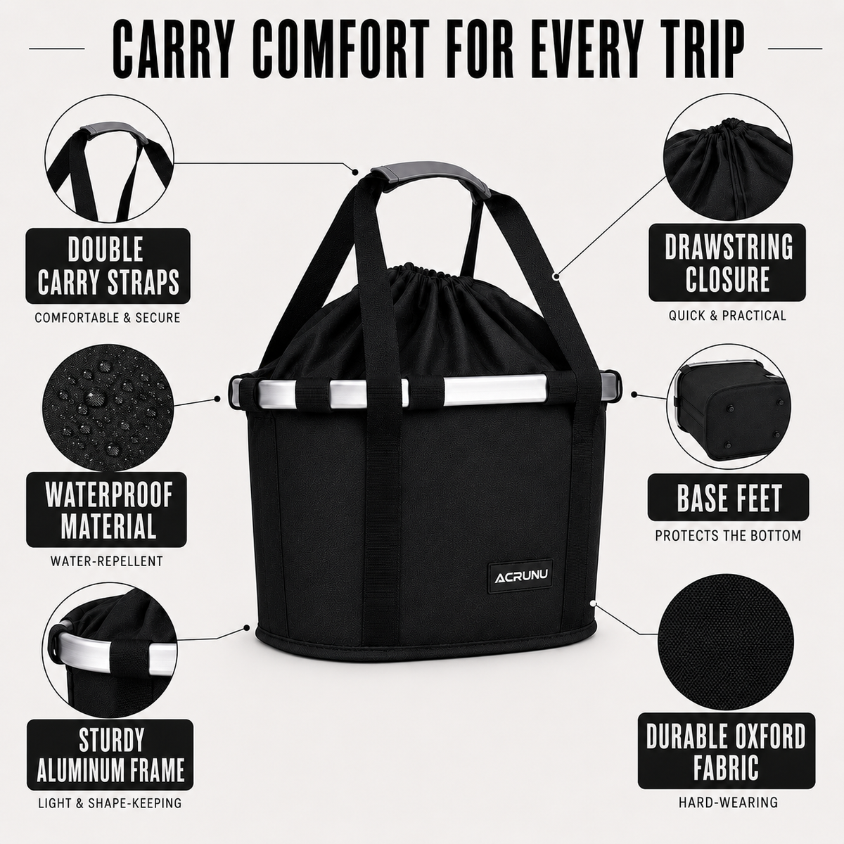 Thrives Outdoor | Pawdler Portable Bicycle Front Basket Carrier