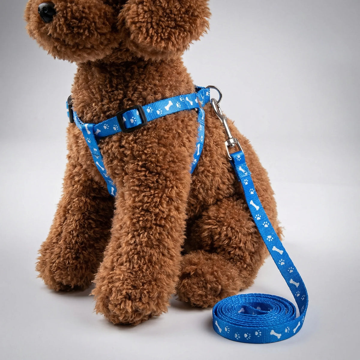 Small pet harness and lead set for dogs, puppies, and kittens