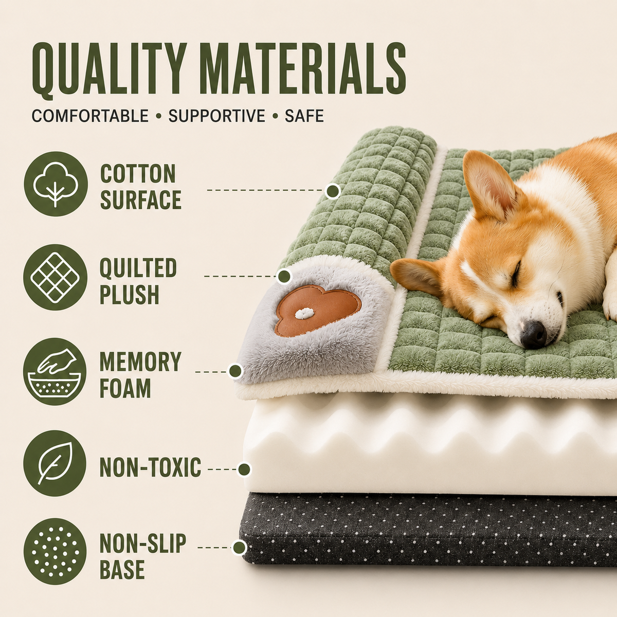 Thrives Outdoor | Pawselle Orthopedic Memory Foam Pet Bed
