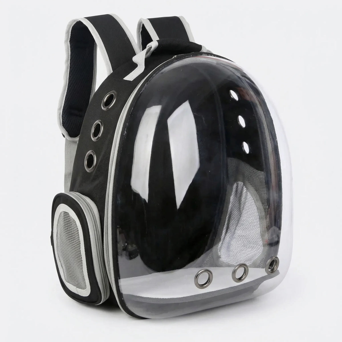 Pet backpack with transparent bubble window and breathable design