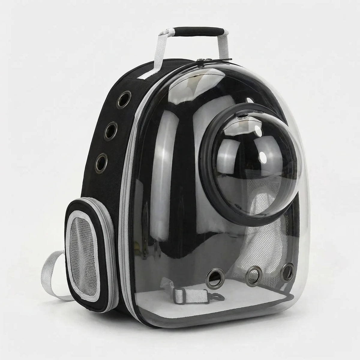 Pet backpack with transparent bubble window and breathable design