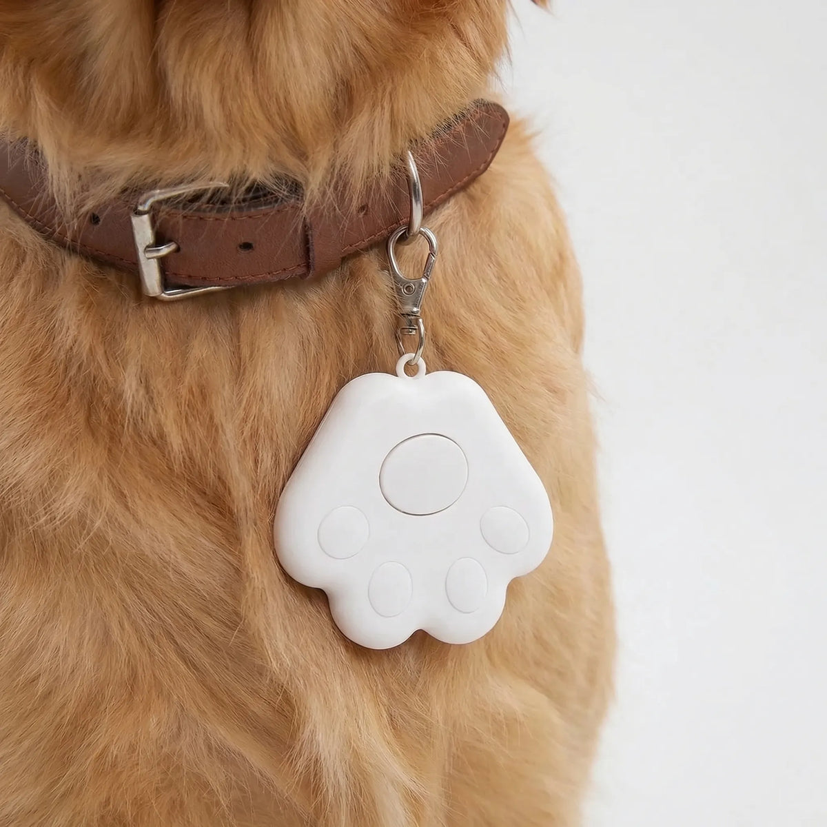 Paw-shaped Bluetooth tracker for pets and keys with proximity alert