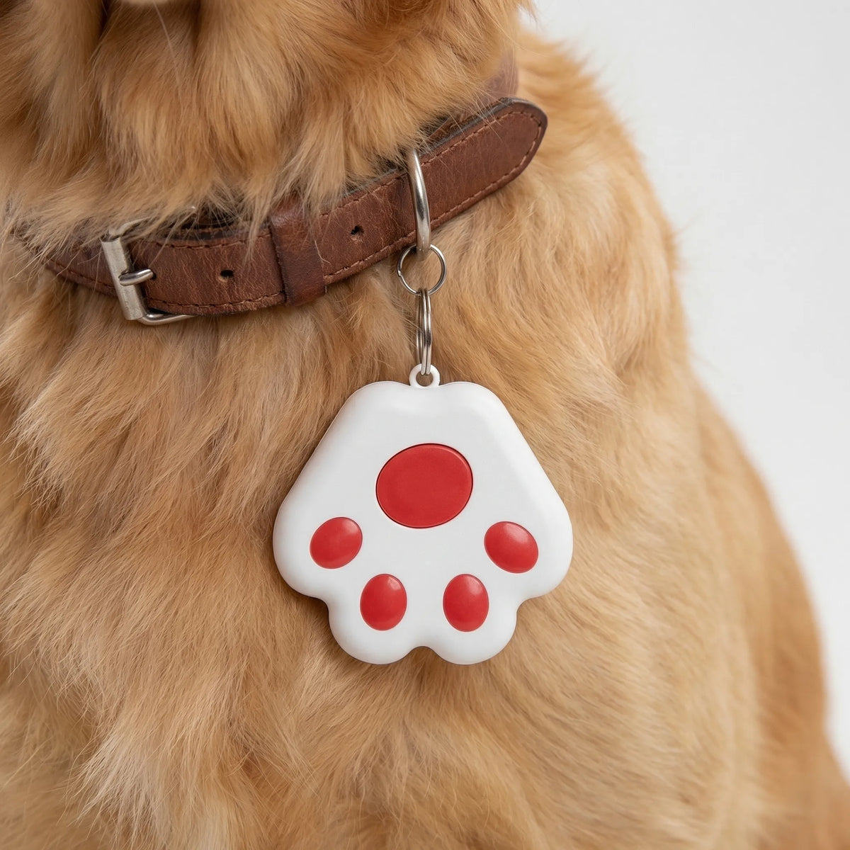 Paw-shaped Bluetooth tracker for pets and keys with proximity alert