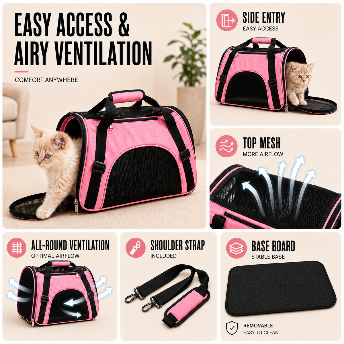 Thrives Outdoor | Petluxe Collapsible Mesh Pet Carrier Bag