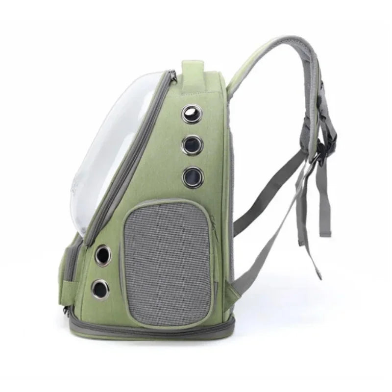 Pet travel backpack with transparent window and ventilation