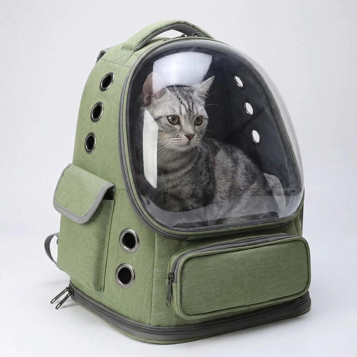 Pet travel backpack with transparent window and ventilation
