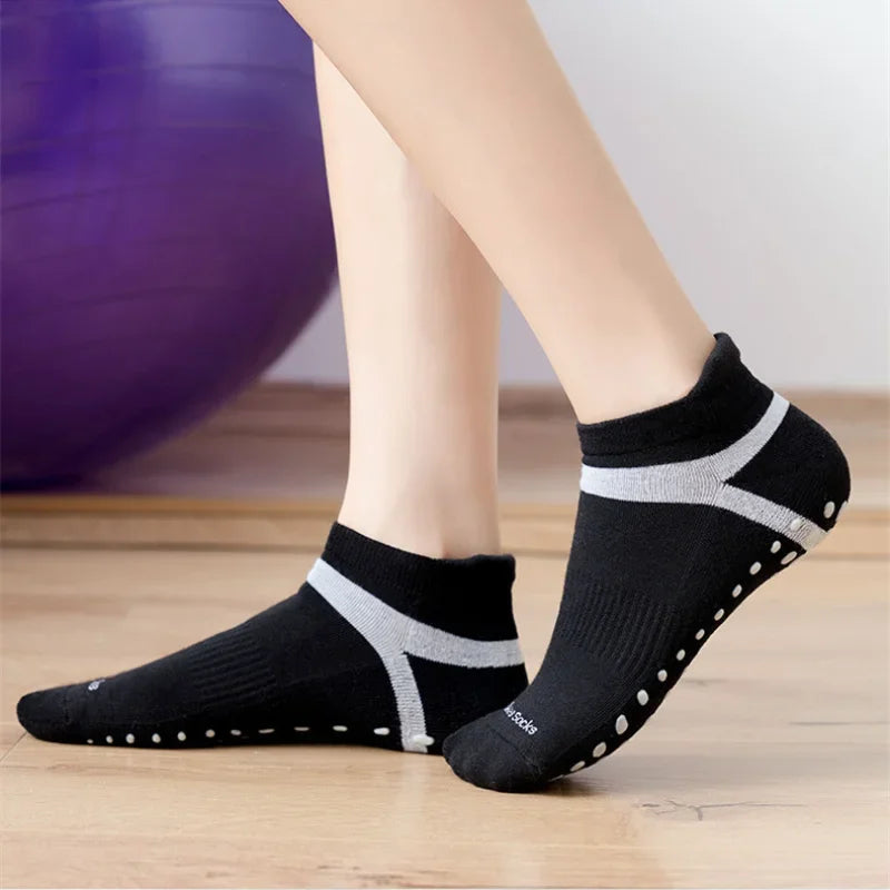 Non-slip yoga socks with silicone grip dots for Pilates and studio workouts