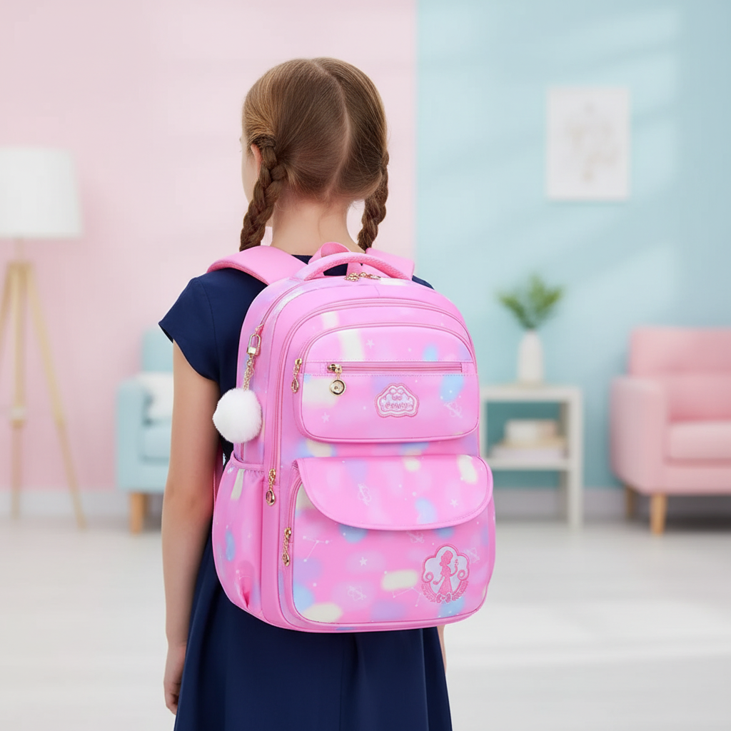 Kids school backpack water-resistant with padded shoulder straps